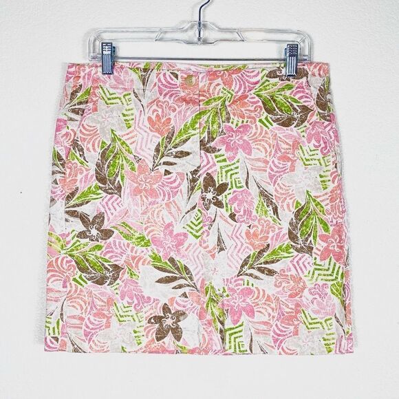 J. Jill Live-in Chino Bright Floral Mini Skirt - Picture 2 of 6